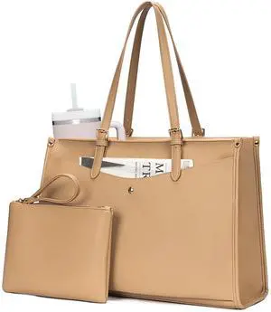 BAGOK Laptop Tote Bag Women, Work Tote with Multi Pockets, Nurse Bag with Large Cup Holder, For Work, Travel, Daily Use
