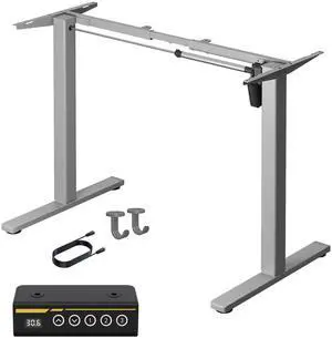 Gamork Electric Standing Desk Frame Height and Length Adjustable Legs for Home Office Ergonomic Stand Up Desk Frame with 220lbs Powerful Motor & 3 Memory Settings (Grey)