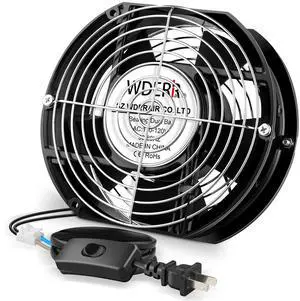 WDERAIR High Speed Axial Muffin Fan 172mm x 150mm x 51mm with Switch 110V 120V for DIY Cooling Ventilation Exhaust Projects for Chicken CoopCrawl SpaceIndustrialDoorway Server