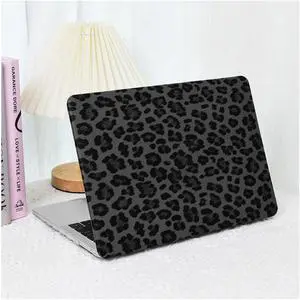 BYCeke Compatible with MacBook Pro 16 inch Case 2024-2021 M4 M3 M2 M1 A3403 A3186 A2991 A2780 A2485,Leather Cheetah Print Hard Shell&Keyboard Cover for MacBook Pro 16 M4 Plastic Cases,Leopard Black