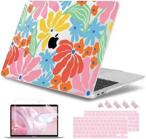 May Chen Compatible with MacBook Air 13 inch Case 2022 2021, 2020-2018 Release Model: M1 A2337 A2179 A1932, Plastic Hard Shell Case Cover for Mabook Air 13 inch with Retina Dispaly, Colorful Floral