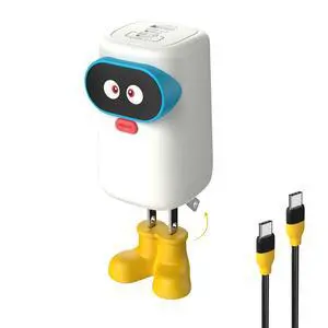 V-checker 65W USB C Charger Block, 3-Port GaN Charger Compact Foldable Fast Charger for MacBook Pro/Air, Pixelbook, iPad Pro, iPhone 16/15/Pro, Galaxy S25/S24, Black Yellow