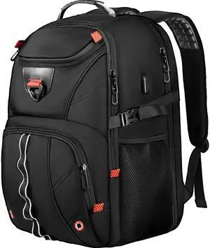 ZMMMA Extra Large Travel Laptop Backpack,18.4 inch XXXL Gaming Backpack, TSA Friendly College Daypack Big Capacity Heavy Duty Business Suitcase Daypack Bag USB Port for Men/Women-Black