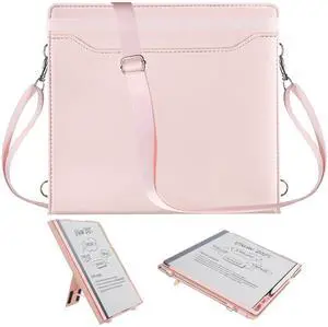 E NET-CASE Case for Remarkable 2 Paper Tablet - Business Design Protective Stand Cover with Pen Holder/Hand Strap/Carrying Shoulder Strap & Auto Sleep/Wake for 10.3" 2020 Released (Pink)