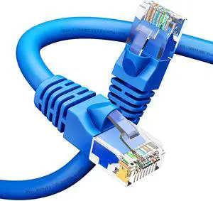 GEARit Cat 6 Ethernet Cable Pack - 1-Pack 100 ft Cat6 Ethernet Patch Cables | RJ45 Network Patch Cable, 10 Gbps Snagless Gold-Plated Connectors - Ethernet Cable Cat 6 for PC, TV, Router - Blue