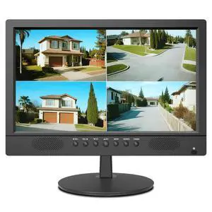 Jexiop 16inch Security Monitor,Wall-Mounted Monitors Supports USB/Full Format Video Playback,CCTV Monitors with AV/HDMI Input/VGA/BNC,Built-in Speaker,Remote Control
