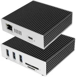 10Gb/10G Ethernet Adapter Dock Compatible with Thunderbolt5/4/3 and USB4.0,RJ45,USB-A,TF and SD 3.0 Card Reader Support 10G/5G/2.5G/1G,100Mb/s for MacOS, Windows, Linux,NAS