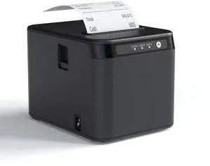 BISOFICE 80mm Receipt Printer ESC/POS Thermal Printer Desktop Direct Print USB+LAN Connection High Efficiency with Auto Cutter Large Paper Bin for Shipping Business Restaurant Kitchen Supermarket