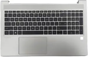 Replacement for HP Probook 450 455 G8 455R G8 Palmrest Upper Case Backlit Keyboard Touchpad Assembly Silver M21742-001 M21742-B31 M22004-B31