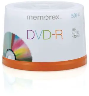 MEMOREX DVD-R 4.7GB 16X PRNTBLE 50 SPNDL