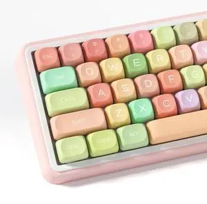 dagaladoo Cute Candy keycap Set,dye sub pbt keycaps,MOA Profile Custom keycaps, Rainbow Keyboard Key Cap for Cherry Gateron MX Switches Mechanical Keyboards(134 Keys)