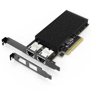 10G Dual RJ45 Port PCI-E Network Card, with X540 Controller, Gigaplus X540-T2 10Gb Ethernet Adapter with 2 * 10Gbe NIC, Support Windows/Linux/ESX Servers