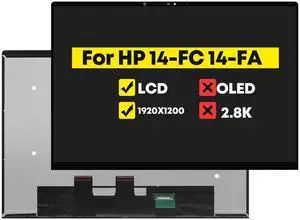 14.0" LCD Assembly for HP Envy x360 2-in-1 14-FA 14-fc 14-fa0013dx 14-fa0023dx 14-fc0023dx 14-FC0033DX 14-fc0013dx N91012-001 N91013-001 Touch Screen Replacement WUXGA 1920 * 1200 (Not for 2.8k OLED)