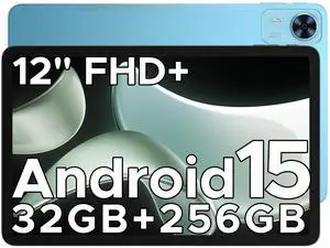 DOOGEE T36(2025) Android 15 Tablet,12 inch Tablet 32GB+256GB/2TB Expand Octa-Core Gaming Tablets,8800mAh,FHD+ Touchscreen with sim Card Slot,WiFi 5,Dual Camera,BT5.0,Widevine L1,Blue