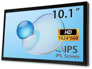 JniTyOpt 10.1-inch HDMI/VGA/AV Input Display with 1024 * 600 high-Definition Full View Module, Built-in Speaker, Computer Secondary Screen for Windows System, Monitor for RPI DVDCCTV No Touch