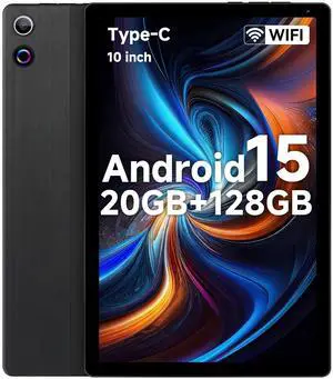 ZOFYWNAS Tablet, Android 15 Tablet 10 Inch, 20GB+128GB+1TB TF, 8-Core HD Display, 5000mAh Battery,Dual Camera, Face ID, Slim Lightweight,Black