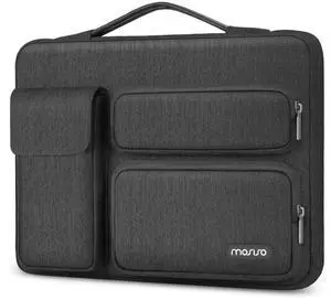 MOSISO 360 Protective Laptop Case 13.3 inch, 13-13.3 inch Laptop Sleeve Compatible with MacBook Air/Pro 13 / Pro 14, HP Dell ASUS Lenovo,Side Open Bag with 2 Raised&1 Flapover Pockets, Slate Gray