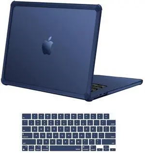 MOSISO Compatible with MacBook Air 15 inch Case 2025 2024 2023 Release M4 A3241 M3 A3114 M2 A2941, Anti-Cracking&Anti-Fingerprint Heavy Duty Hard Shell with TPU Bumper&Keyboard Cover, Midnight Blue