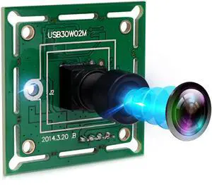 IFWATER USB Camera Module 100 Degree No Diistortion Lens USB Camera 60fps High Speed Camera 10.2Inch Mini Webcam for Industrial Machine Supports Most OS with 3.3ft/1m Cable forRaspberry Pi Jetson Nano