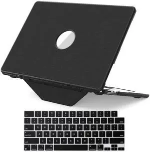 Gylint Foldable Protective Case Compatible with MacBook Air 15 inch Case 2025 2024 2023, Hard Shell Cover &Matching Color Keyboard Cover for M4 M3 M2 A3241, A3114, A2941 Black