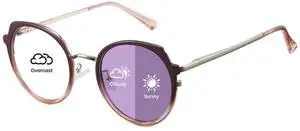 Cyxus Photochromic Glasses for Women UV Protection with Blue Light Blocking Trendy Cat Eye Frame8315i16 Purple