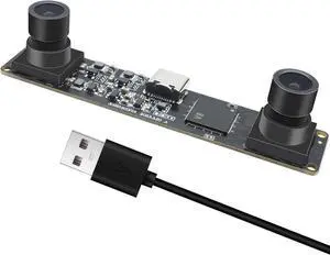 MMlove USB Stereo Camera Module,1200P 60FPS Global Shutter Synchronous Dual Lens 600P 120FPS High Speed 3D Webcam,94° Viewing Angle Lightburn Camera for VR Face Recognition,PC/Laptop/Raspberry Pi