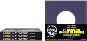 (100) 7" 45rpm Blue Vinyl Record Inner Sleeves - Archival Quality, Super Heavyweight 29# Paper with Hole - 07IWBL