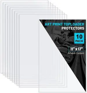 10ct 11x17 Inch Art-Print Top Loaders, Premium PVC Poster Sleeves Holders, Crystal Clear Art Print Top Loaders, Hard Plastic Sheet Protectors for Photographs, Lithographs, Artworks, Collectibles
