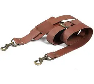 VINTAGE COUTURE Leather Adjustable Padded Replacement Shoulder Strap with Metal Swivel Hooks for Messenger, Laptop, Camera, Duffle Bags & More