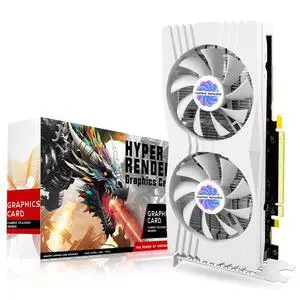 HyperRender RX 580 8GB Graphics Card 2048SP DDR5 256 Bit Graphics Card for Gaming PC PCIE 3.0 Twin Freeze Fans Computer Video Card with HDMI/DP/Ports (White)