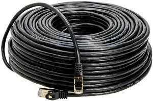 Cables Direct Online 100FT S/FTP Cat7 Copper Network Ethernet Patch Cable, Internet Wire, Compatible with PC, Laptop, Modem, Router, TVs, Printer Cord, Consoles for Home and Office (100ft, Black)
