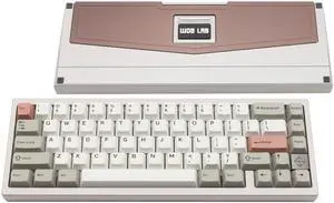 KEEBMONKEY WOBKEY Zen 65 65% Quick Release Wireless Mechanical Keyboard with RGB, CNC Aluminum Case, Hot-Swappable, VIA Support, BT/2.4G/USB-C Gaming Keyboard for Mac/Windows (Ultra Warm Silver)