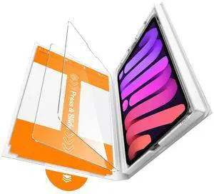 iGluz 2 Pack for iPad Mini 8.3"(A17 Pro 7th/6th Gen 2024/2021) 9H+ Tempered Glass Screen Protector with Easy-Install Box[12FT Grade Shatterproof] Apple Pencil Compatible,HD Clarity,Scratch Resistant