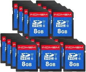 SD Card 8GB, 20-Pack UHS-I Class 10 MLC Flash Memory Card, High-Speed Secure Digital Cards for Cameras, DSLR, Action Cams - Reliable Storage