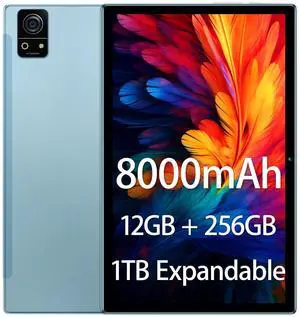 M7 10" Android 15 Tablet  12GB RAM, 256GB + 1TB Expandable, 8000mAh Battery, 1920x1200 IPS Display, 5G Wi-Fi, BT5.0, Dual Speakers  Fast & Portable Tablet for Study, Work & Entertainment (Blue)