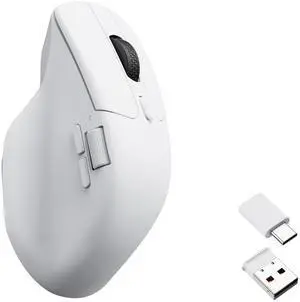 Keychron M6 Wireless Gaming Optical Mouse, Tri-Mode 2.4 GHz/Bluetooth 5.1/Wired, PixArt 3395 Sensor, 26000 DPI, Ergonomic Lightweight Programmable Macro Button for Windows PC/Mac - White
