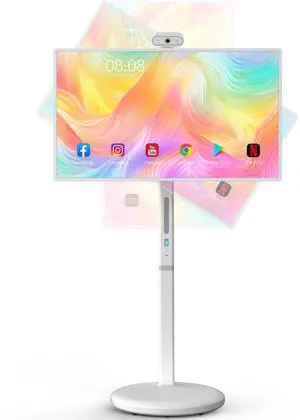 Armerboard Portable TV 32" 1080P 8GB RAM and 128GB ROM Touch Screen Monitor on Wheels, Android OS 13 Built-in Battery 8H Video Play Time01