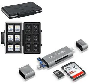 SD Card Reader for iPhone+36 Slots Memory Card Case