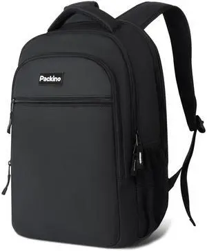 Packino Travel Laptop Backpack for Women & Men, TSA Airline, Approved Daypack Weekender Work School Bag Fits 17 Inch Laptop 30L Large capacity Waterproof Backpack Black