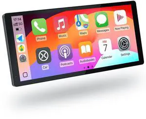 Wireless Carplay Screen for Car, 10.3'' Portable CarPlay & Android Auto Touchscreen, with 60Fps,1600 * 720 Ultra High Resolution, Support Steering Wheel Control