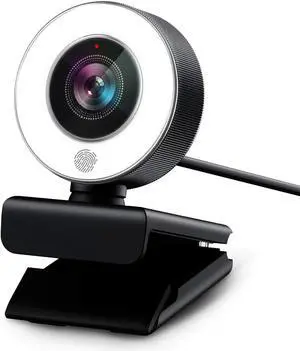 WORLDWIDETRADERS PC Webcam for Streaming HD 1080P, PA552 USB Pro Computer Web Camera Video Cam for Mac Windows Laptop Conferencing Gaming Webcam with Touch Screen Ring Light & Microphone & Tripod