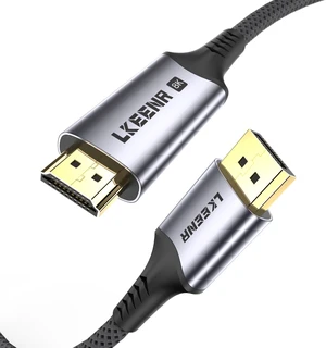 LKEENR DisplayPort to HDMI Cable 10ft, Uni Directional, 8K@60Hz, 4K@240Hz LKEENR DisplayPort to HDMI Cable 10ft, Uni Directional, 8K@60Hz, 4K@240Hz