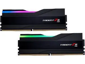 G.SKILL Trident Z5 RGB Series DDR5 RAM (Intel XMP 3.0) 32GB (2x16GB) 7600MT/s CL36-46-46-121 1.40V Desktop Computer Memory U-DIMM - Matte Black (F5-7600J3646G16GX2-TZ5RK) G.SKILL Trident Z5 RGB Series DDR5 RAM (Intel XMP 3.0) 32GB (2x16GB) 7600MT/s CL36-46-46-121 1.40V Desktop Computer Memory U-DIMM - Matte Black (F5-7600J3646G16GX2-TZ5RK)
