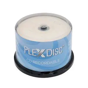 PlexDisc CD-R Blank Discs 700MB 52X Logo Top Recordable Media - 50 Pack Cake Box (FFP) Blank CDs CDR Disc PlexDisc CD-R Blank Discs 700MB 52X Logo Top Recordable Media - 50 Pack Cake Box (FFP) Blank CDs CDR Disc