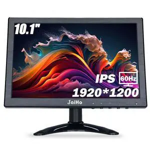 JaiHo 10.1 Inch Small IPS Monitor 19201200 Resolution 60Hz HD Display Screen, 16:10 Portable With Built-in Speaker, HDMI for Gaming CCTV Security Camera Raspberry Pi PC JaiHo 10.1 Inch Small IPS Monitor 19201200 Resolution 60Hz HD Display Screen, 16:10 Portable With Built-in Speaker, HDMI for Gaming CCTV Security Camera Raspberry Pi PC