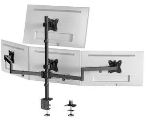 Quad Monitor Mount for 17-27 Inches - Fully Adjustable Heavy Duty 4 Monitor Arm Desk Mount, Max Load 22lbs per Screen, Clamp/Grommet, VESA 75/100 mm, Black Quad Monitor Mount for 17-27 Inches - Fully Adjustable Heavy Duty 4 Monitor Arm Desk Mount, Max Load 22lbs per Screen, Clamp/Grommet, VESA 75/100 mm, Black