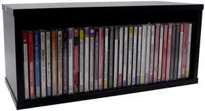 MayRecords Black Cd Storage Box, 15.67 x 6.77 x 6.38 Inch Cd Rack, Stackable Cd Organizer, Holds Up To 35 CDs for Living Room, Bedroom, Office (Black) MayRecords Black Cd Storage Box, 15.67 x 6.77 x 6.38 Inch Cd Rack, Stackable Cd Organizer, Holds Up To 35 CDs for Living Room, Bedroom, Office (Black)
