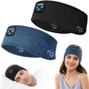 2 Pack Sleep Headphones Headband, Bluetooth Sleeping Headphones for Side Sleepers, Wireless Headband Headphones with Ultra-Thin Speakers, Noise Cancelling Sleep Mask Headphones for Women & Men 2 Pack Sleep Headphones Headband, Bluetooth Sleeping Headphones for Side Sleepers, Wireless Headband Headphones with Ultra-Thin Speakers, Noise Cancelling Sleep Mask Headphones for Women & Men