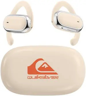 Quiksilver Open Ear Wireless Earbuds, Bluetooth 5.4 Headphones with Smart Digital Display and Ergonomic Secure Fit Earhook, Touch Controls, Sweat Resistant, Sports/Fitness/Travel/Workouts (Beig Quiksilver Open Ear Wireless Earbuds, Bluetooth 5.4 Headphones with Smart Digital Display and Ergonomic Secure Fit Earhook, Touch Controls, Sweat Resistant, Sports/Fitness/Travel/Workouts (Beig