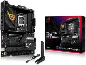 ASUS ROG Strix Z890-H Gaming WiFi Z890 LGA 1851 ATX Motherboard, Intel Core Ultra Series 2 Ready, Advanced AI PC-Ready, 16+2+1+2 Stages, DDR5, 5Gb LAN, WiFi 7, 4X M.2, PCIe 5.0, USB Type-C, AI ASUS ROG Strix Z890-H Gaming WiFi Z890 LGA 1851 ATX Motherboard, Intel Core Ultra Series 2 Ready, Advanced AI PC-Ready, 16+2+1+2 Stages, DDR5, 5Gb LAN, WiFi 7, 4X M.2, PCIe 5.0, USB Type-C, AI
